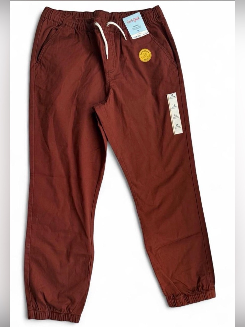 Cat & Jack Men's Rust Brown Burnt Orange Drawstring Pants